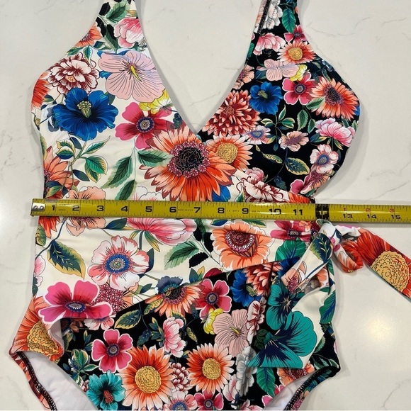 Johnny Was Floral Mirror & Evening Palace Wrap One Piece Swimsuit Sm - Picture 12 of 13